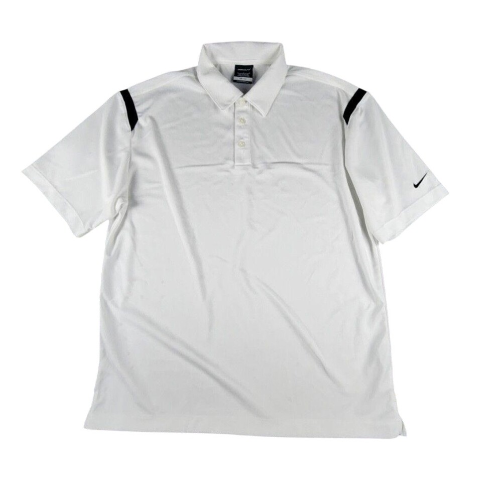 Nike Golf Dri-FIT Polo Shirt Mens Large White Short Sleeve Moisture Wicking
